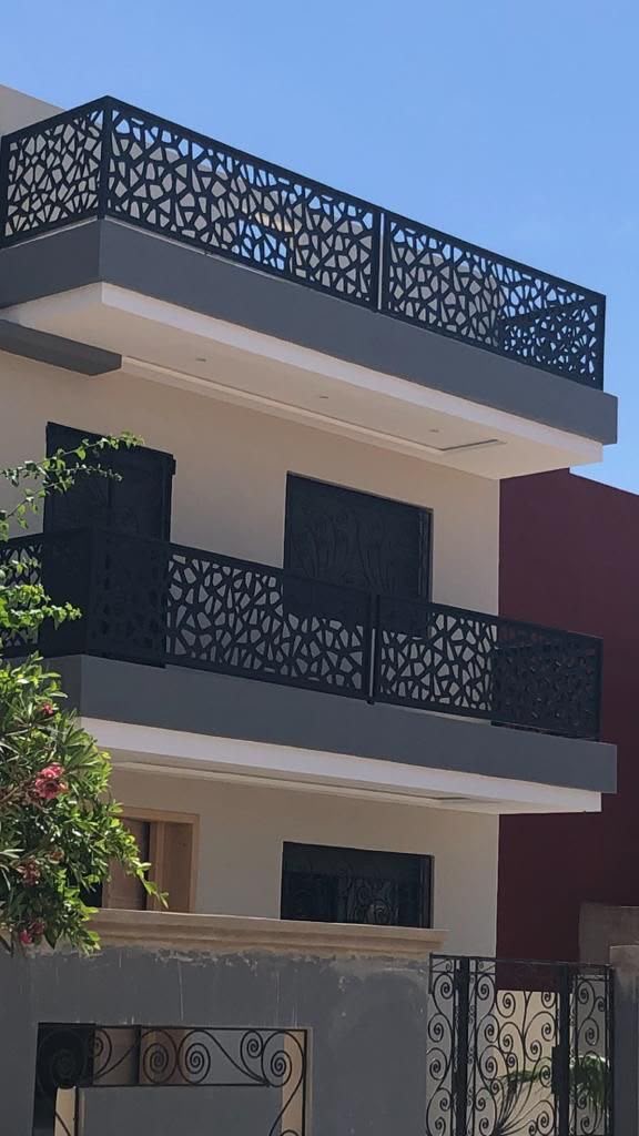 Laser-cut balcony jali railing for contractor project