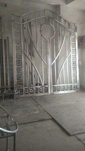Stainless steel jali designer gate with arch cut-work