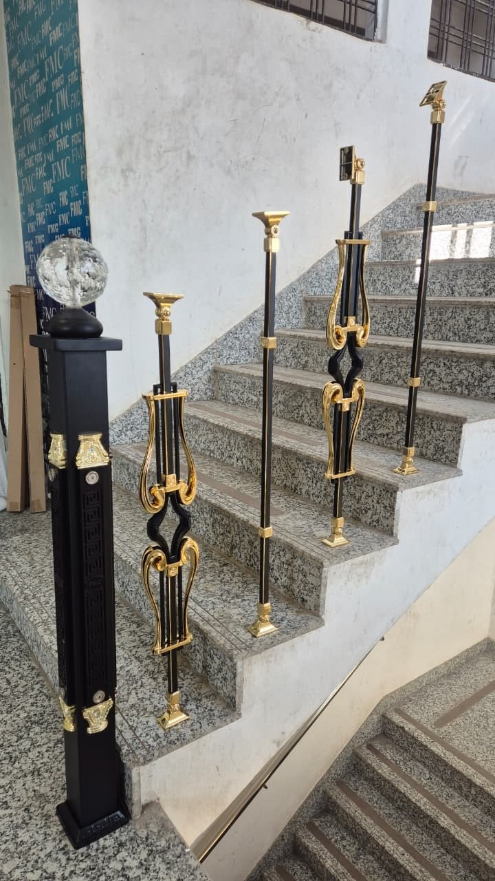 Black finish stainless steel baluster balcony railing