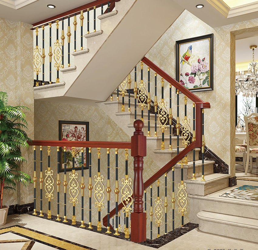 Architectural staircase railing design detail