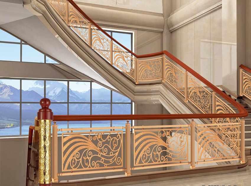 Residential stainless steel staircase railing installation