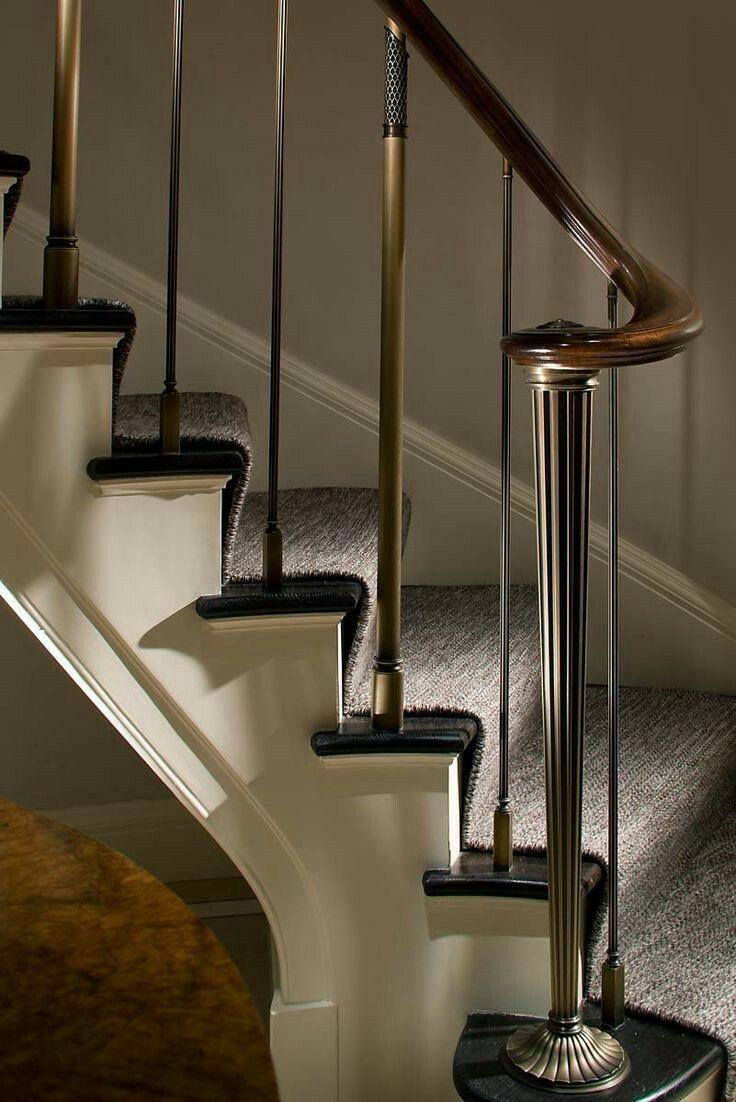 Premium brass and wood classic staircase railing