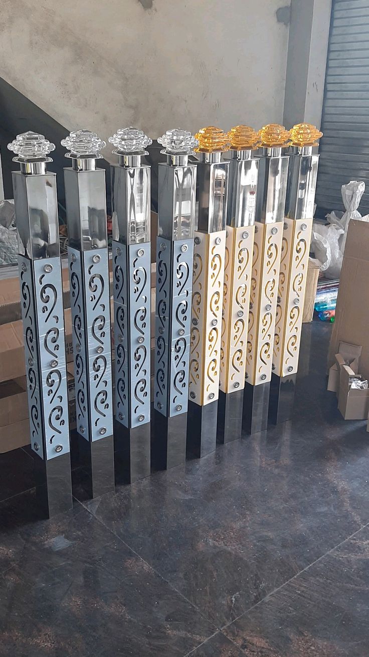 Crystal baluster railing showing construction-grade stainless steel